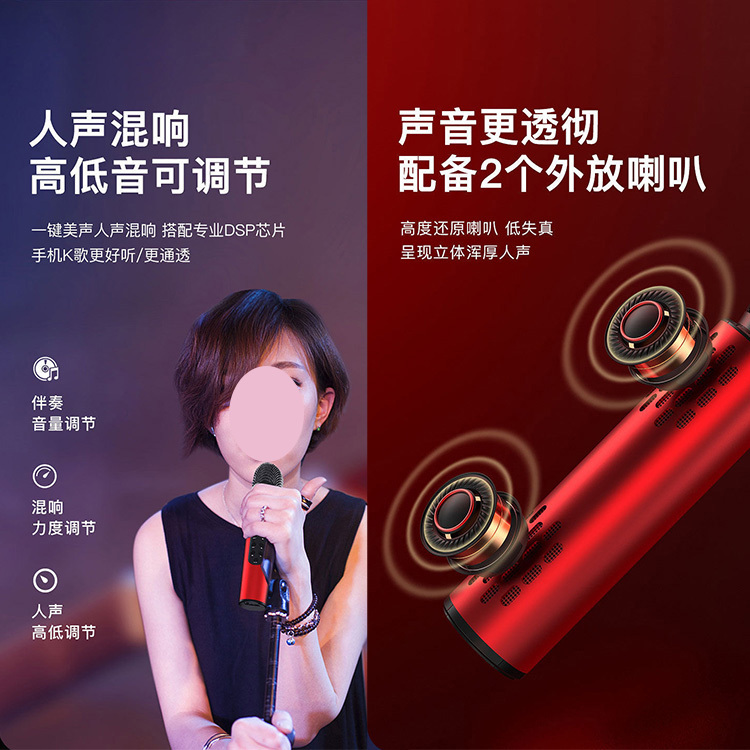 無線藍牙KTV/播放器一體化麥克風 No:100002