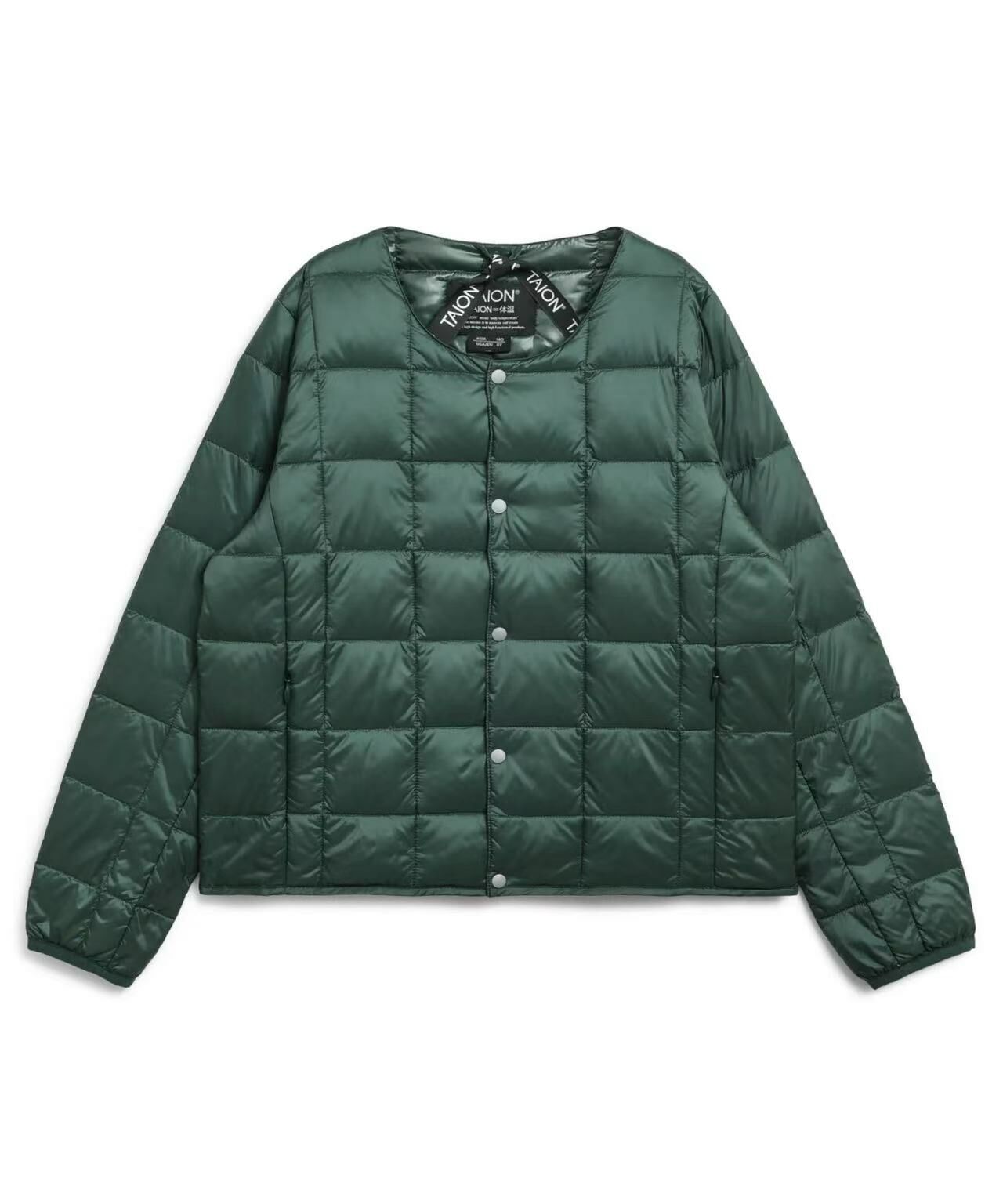 TAION KIDS CREW NECK BUTTON DOWN JACKET TAION-K104 D.GREEN