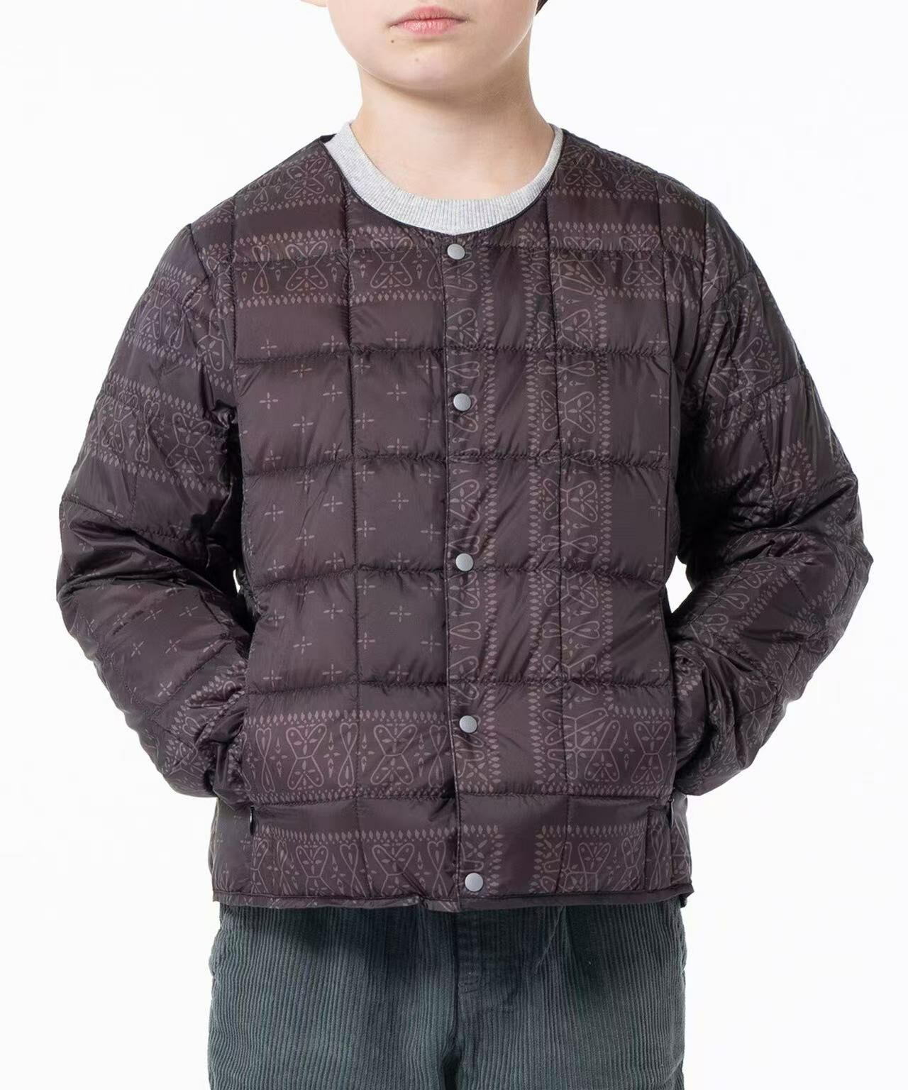 TAION KIDS CREW NECK BUTTON DOWN JACKET TAION-K104 BANDANA