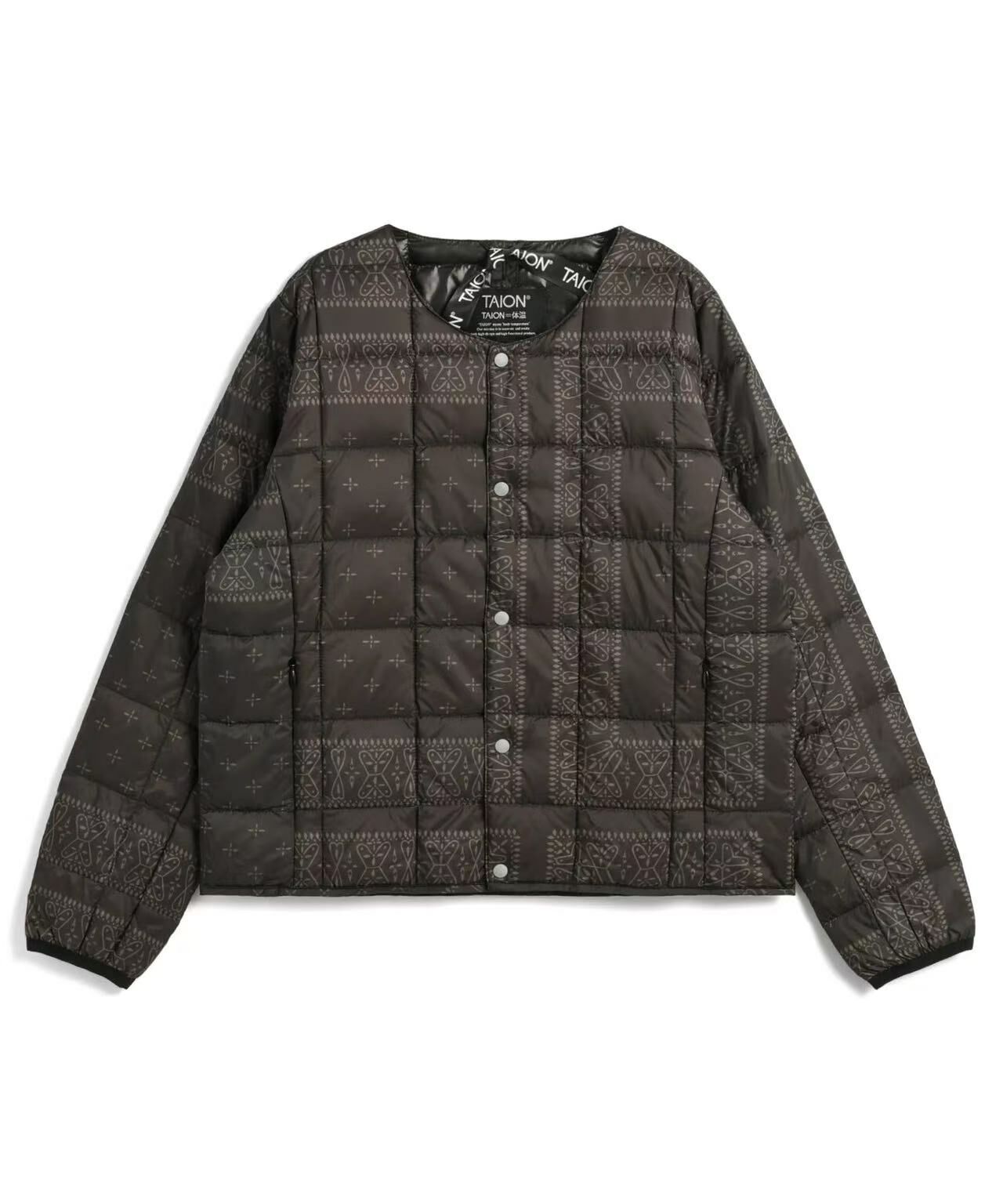 TAION KIDS CREW NECK BUTTON DOWN JACKET TAION-K104 BANDANA