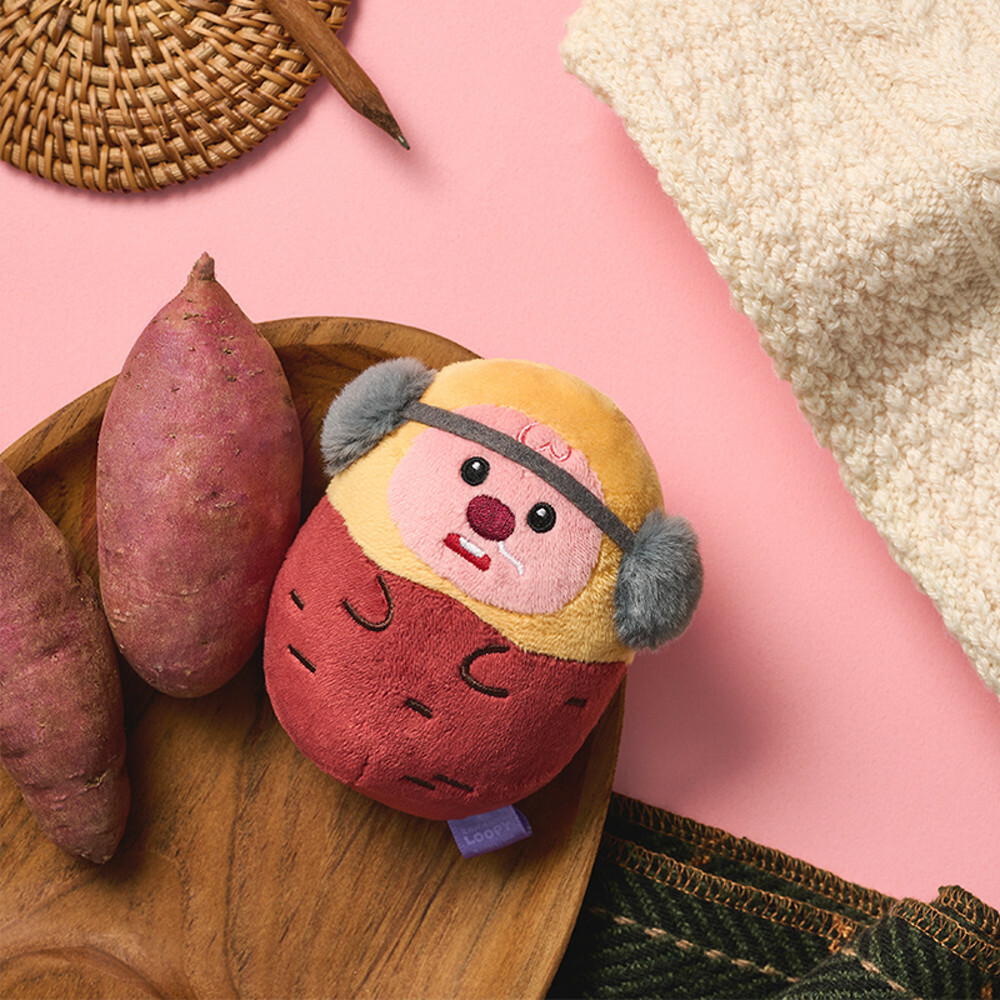 🇰🇷 LOOPY 韓國限定 烤地瓜露比 暖暖包 熱敷 小海貍 耳罩 流鼻涕 玩偶 正版周邊 / 預購