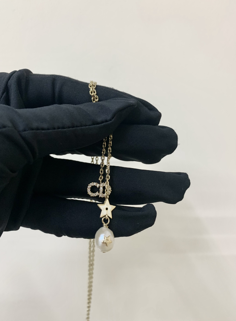 DIOR SHINY-D 淡水珍珠水晶項鍊