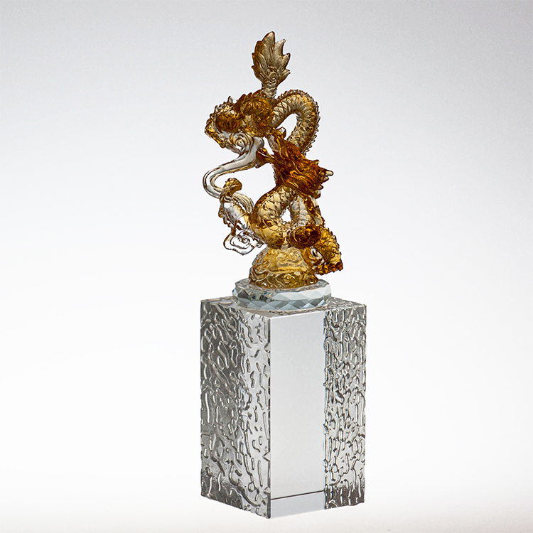 鹿港窯琉璃擺飾獎牌｜風生水起升騰特小 輕巧精緻象徵成功新高度