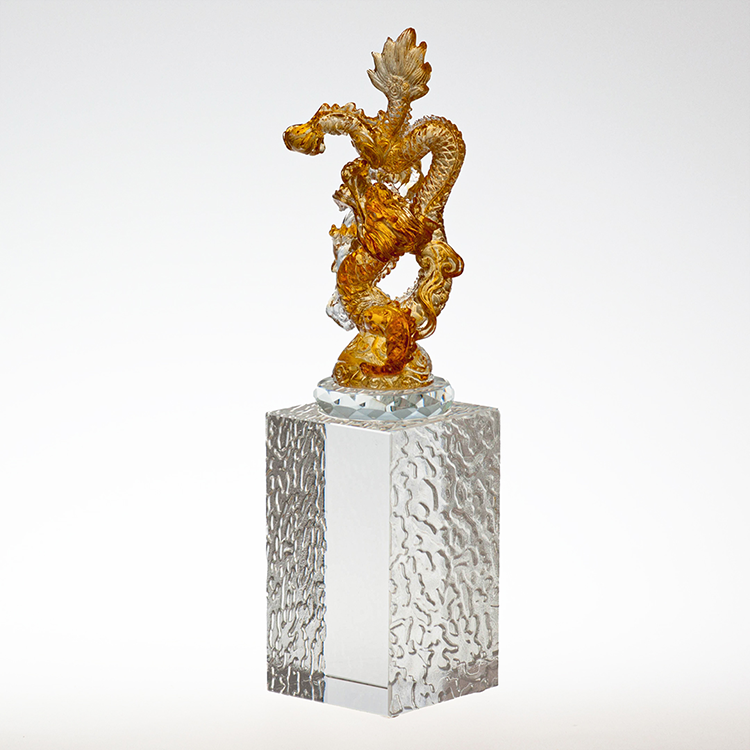 鹿港窯琉璃擺飾獎牌｜風生水起升騰特小 輕巧精緻象徵成功新高度