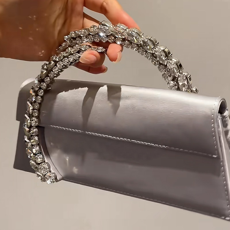 水鑽藤蔓 緞面手拿包/晚宴包