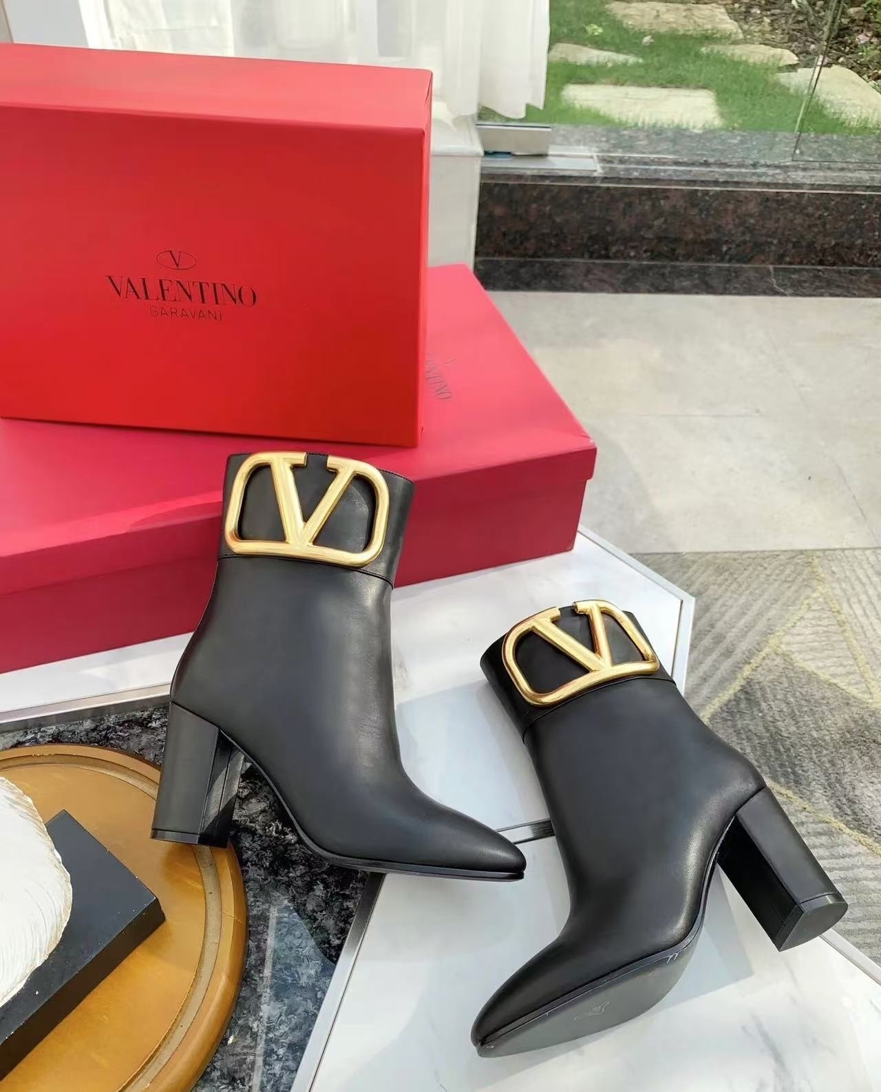 Valentino 高踭短靴 -T