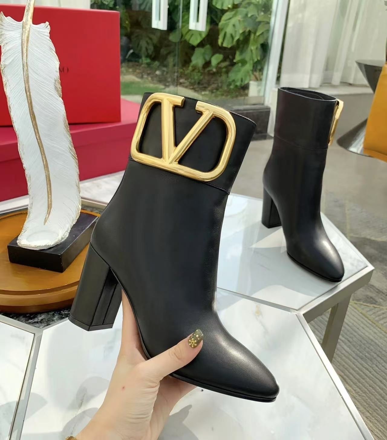 Valentino 高踭短靴 -T