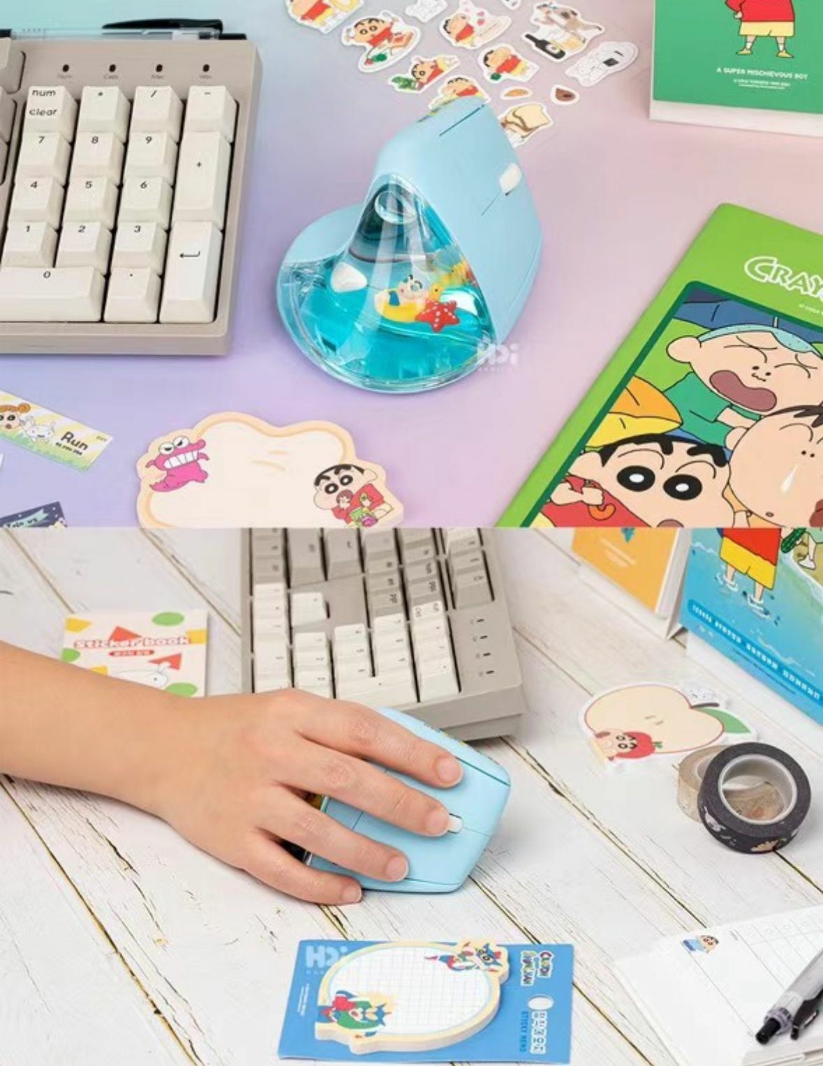 蠟筆小新人體工學無線滑鼠