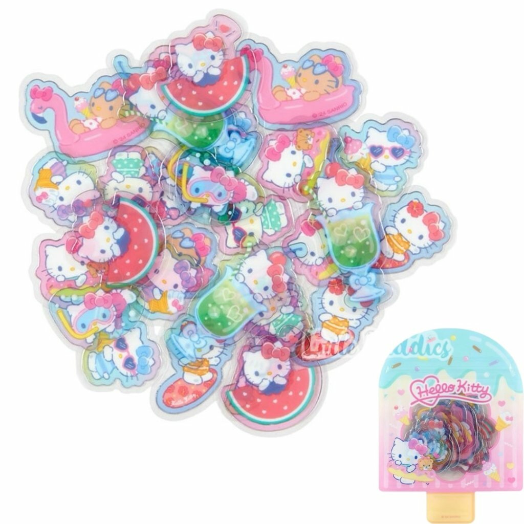 日本 Sanrio 夏日主題 雪條型狀袋貼紙