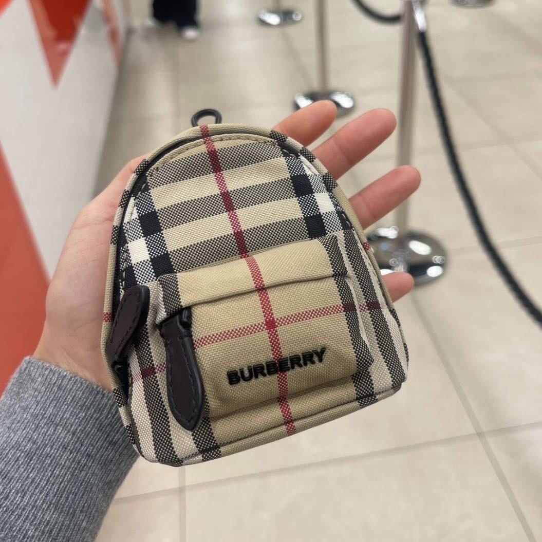 Burberry mini check pouch archive beige 