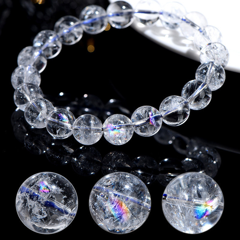 SIO Crystal希奧水晶【無瑕】天然純水晶手串/手鍊-天然白阿賽/虹彩白