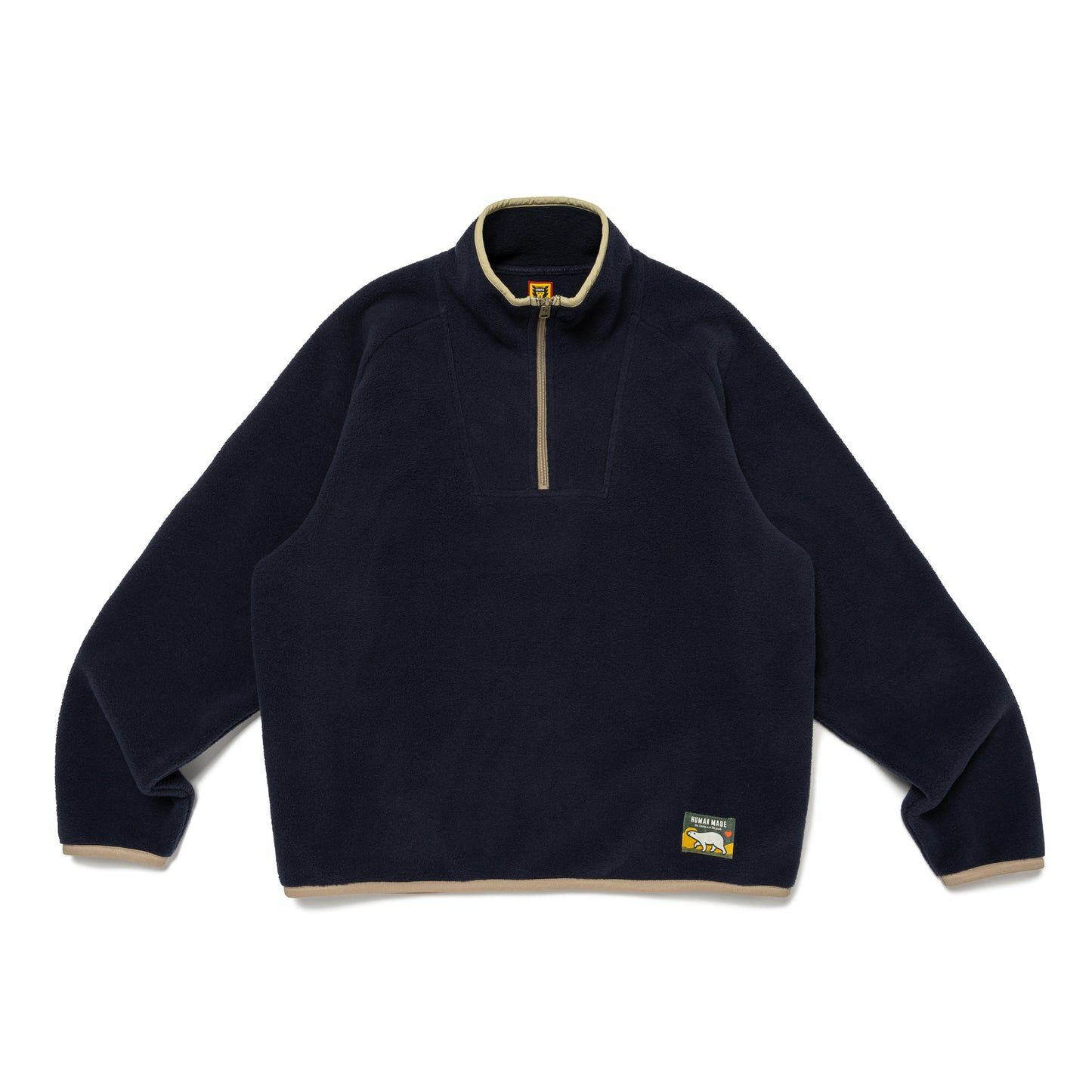 2024AW HUMAN MADE FLEECE HALF-ZIP PULLOVER 抓毛絨 拉鍊 半截式 大學T 長袖 現貨 HM28CS019