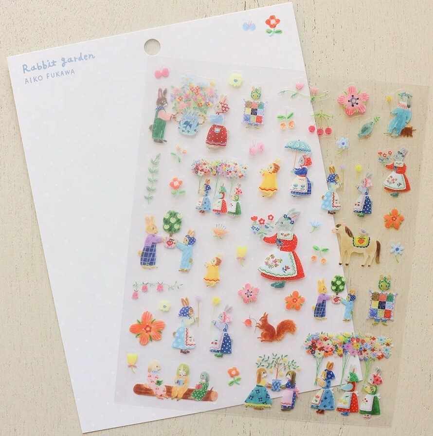 Cozyca Sticker Sheets - Rabbit Garden
