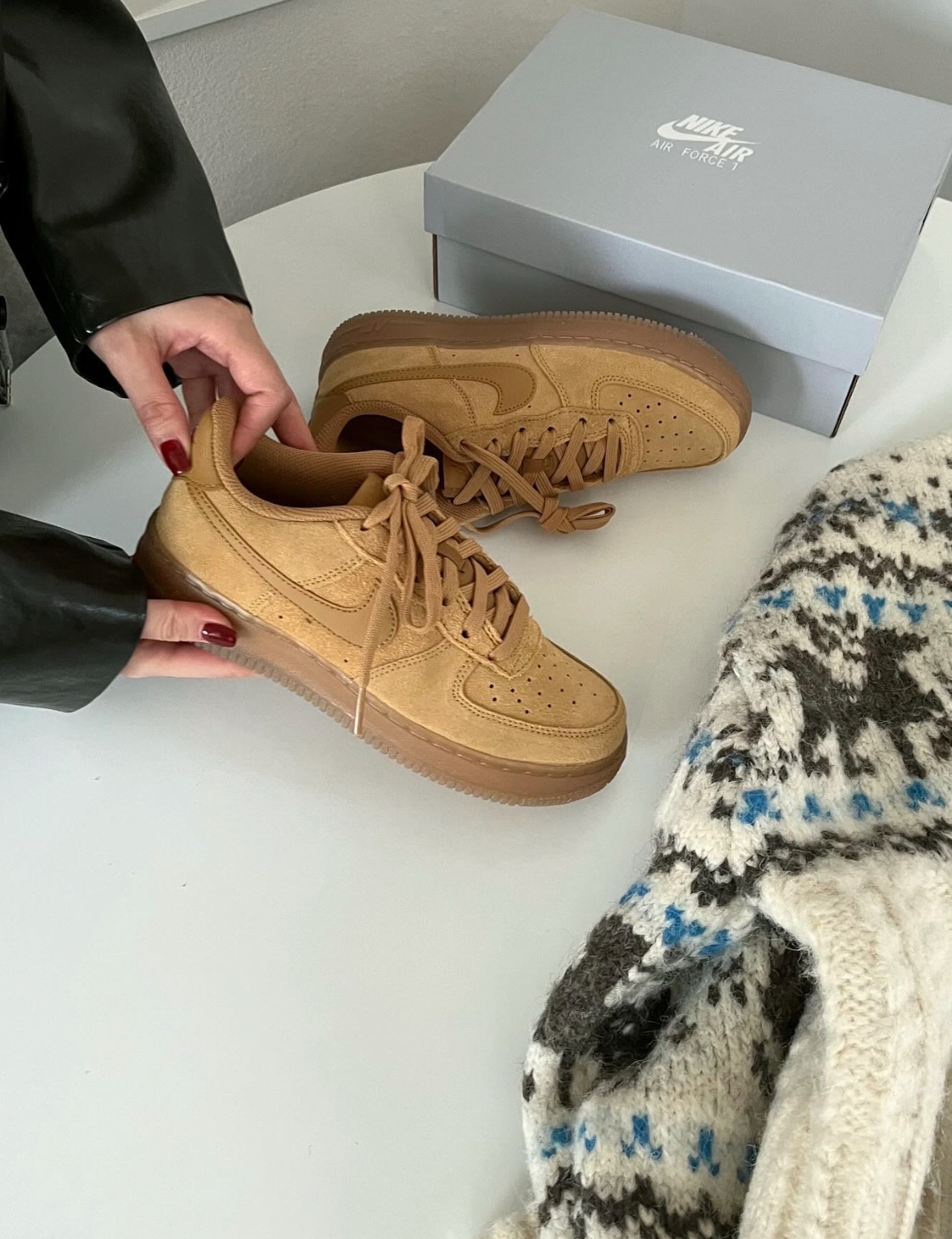 Nike Air Force 1 卡其色 淺棕色 麂皮 焦糖底 復古 大童款 HQ7476-700/預購