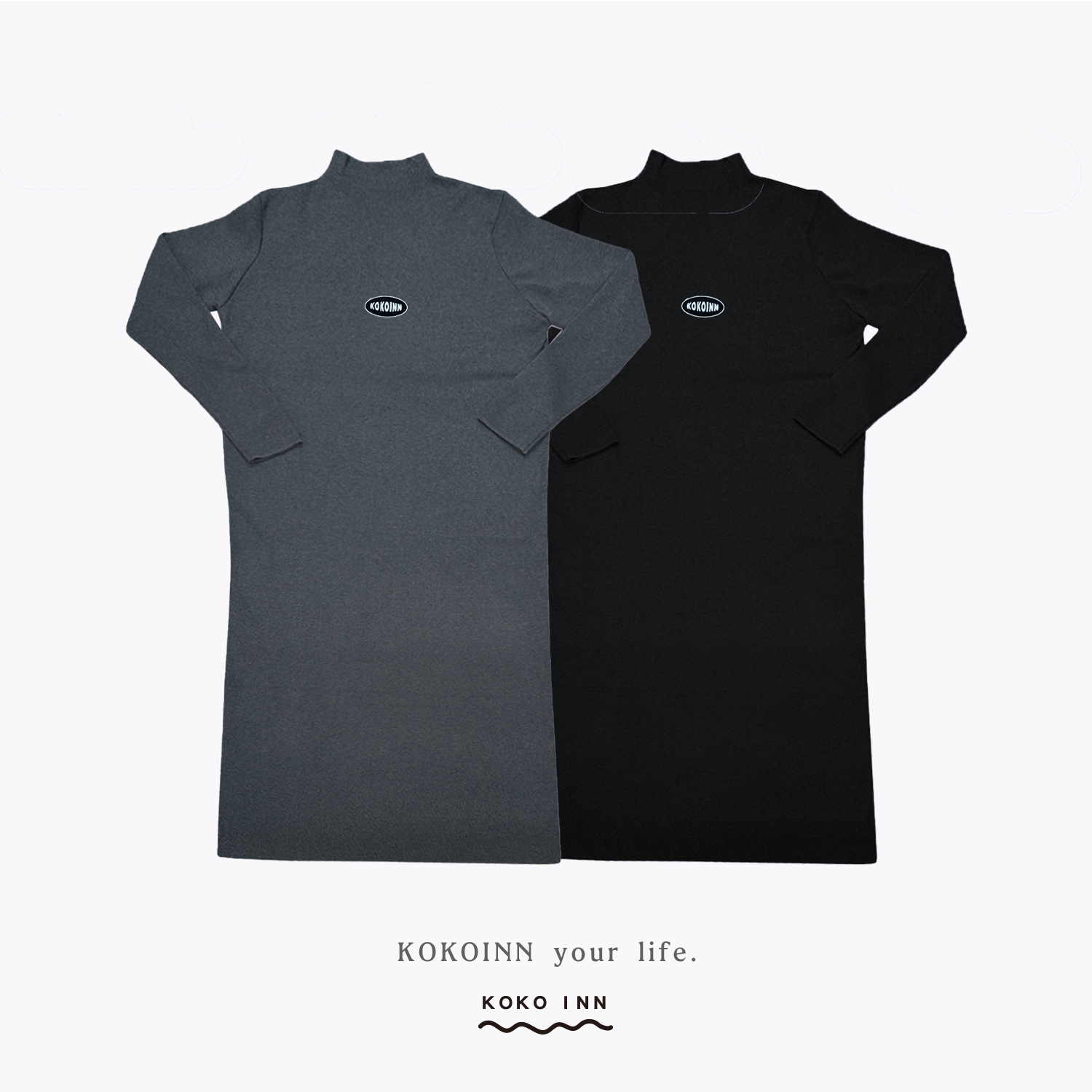 KOKOINN 微高領針織長洋裝