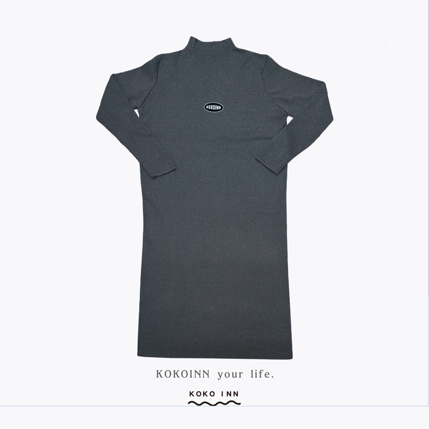 KOKOINN 微高領針織長洋裝