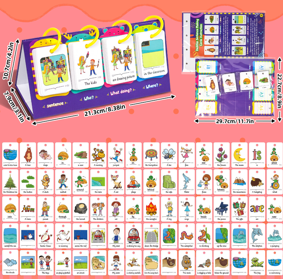 教育卡片图文英文亲子互动立体卡