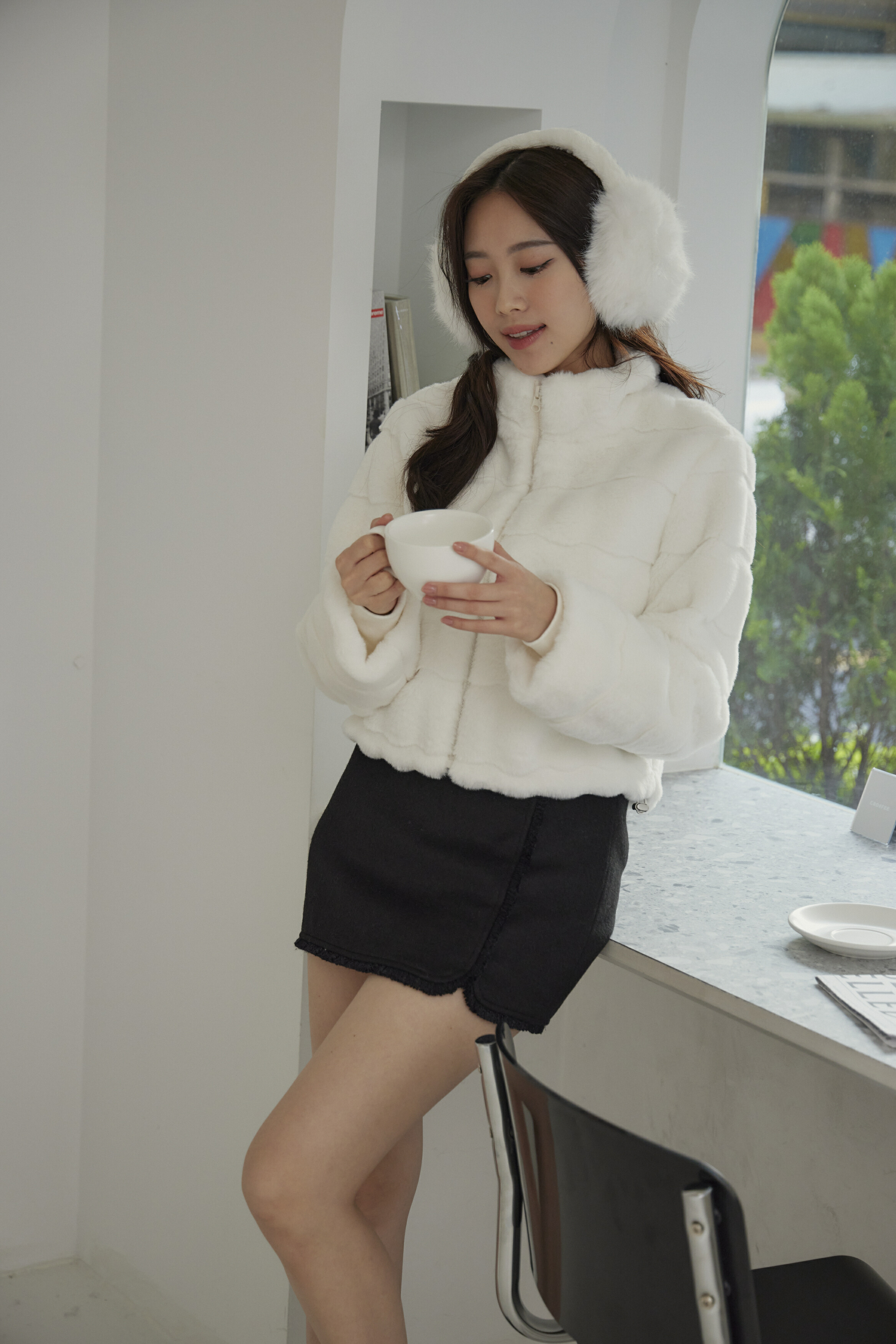 白色戀人仿水貂小外套