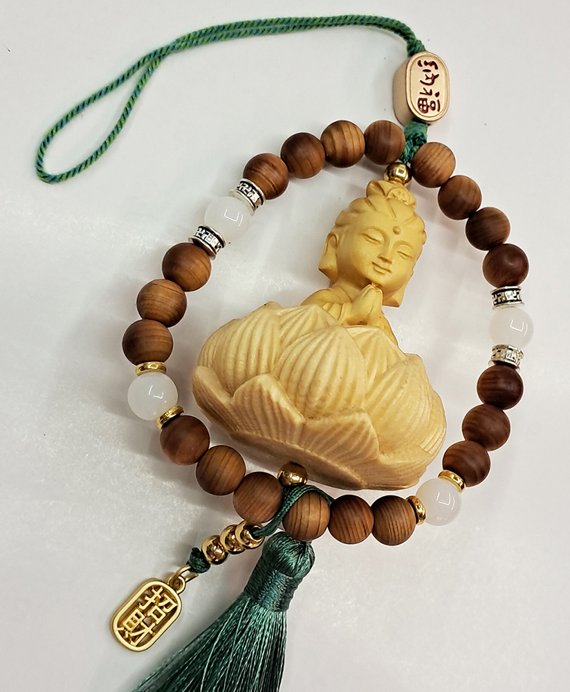 觀音蓮花{桃木}佛珠法寶掛飾【十方】154114