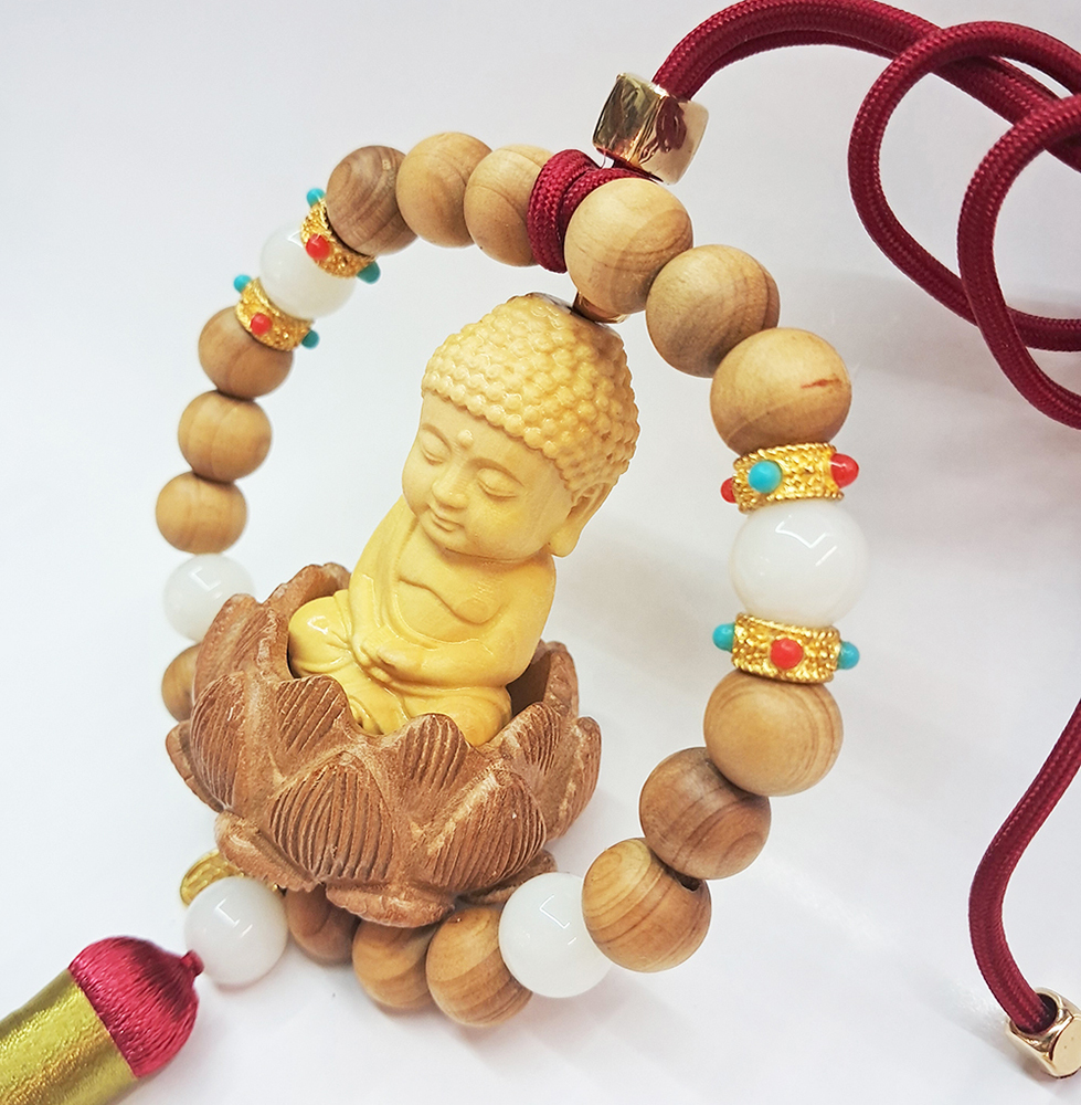 佛陀蓮花{桃木}佛珠法寶掛飾【十方】154115