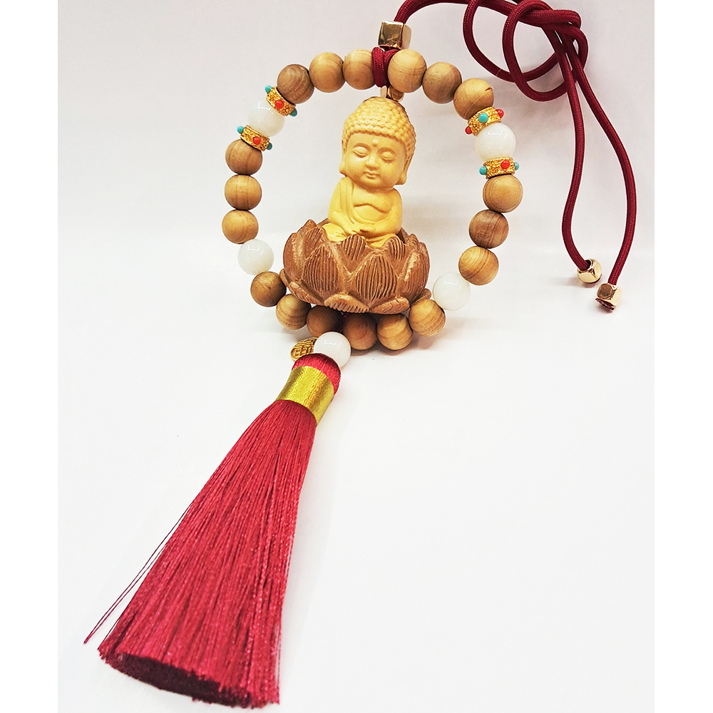 佛陀蓮花{桃木}佛珠法寶掛飾【十方】154115