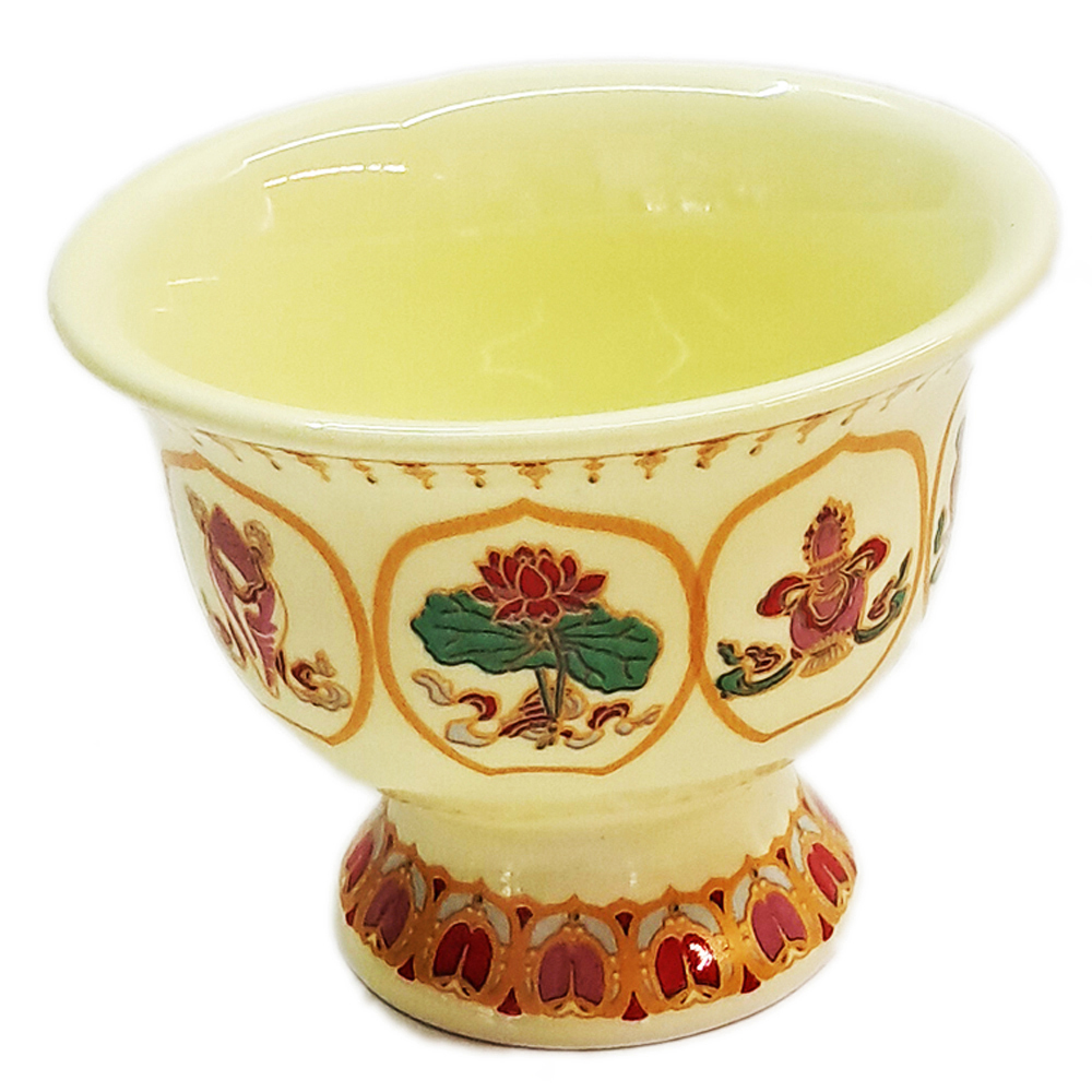 八吉祥{陶瓷}供杯1個7.5公分【十方】154134