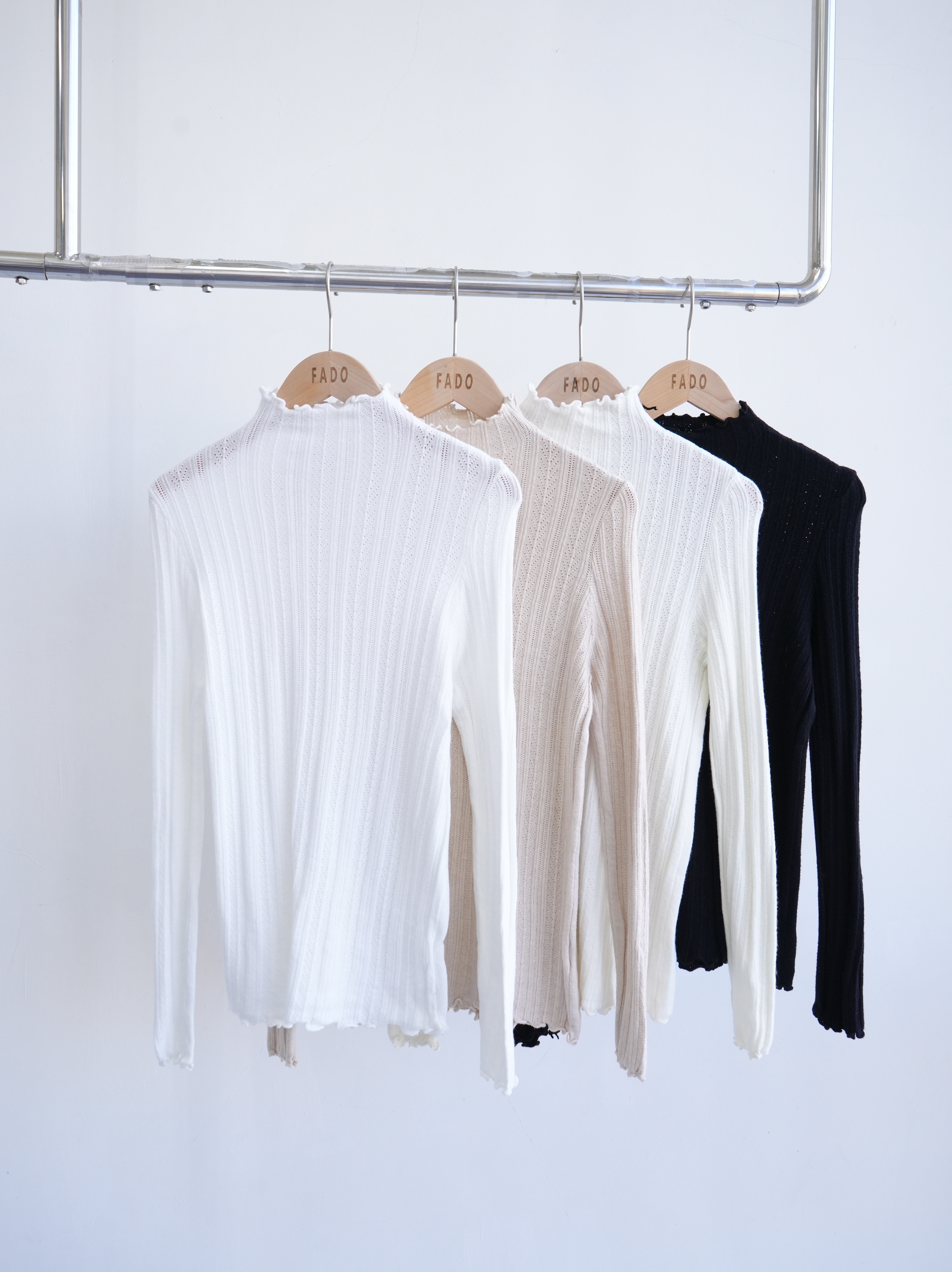 法朵Fado shop｜織紋微領捲邊衫 010A001 四色