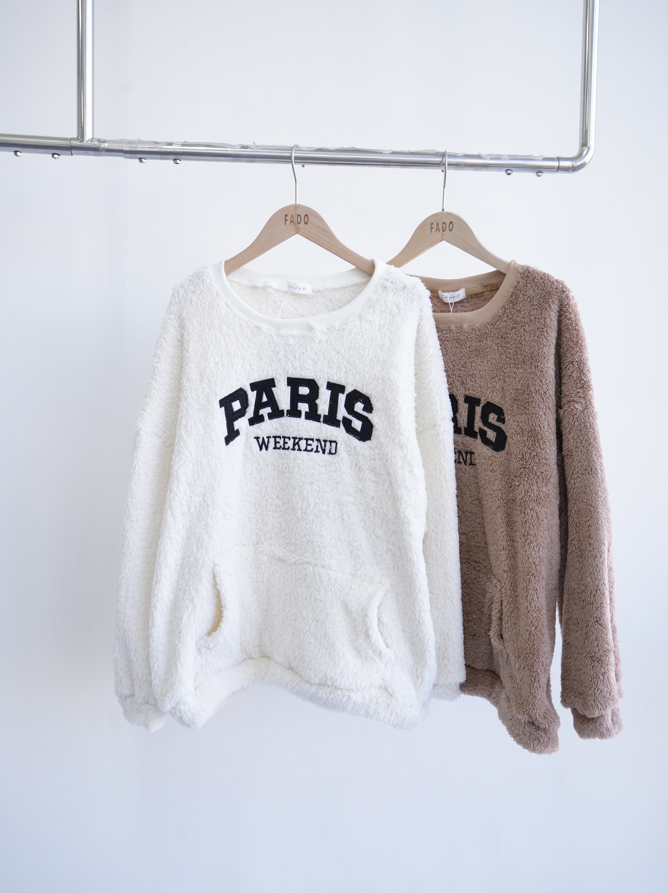 法朵Fado shop｜𝑷𝑨𝑹𝑰𝑺 熊熊 ʕ •ᴥ•ʔ 毛毛大學T 0912003 白色