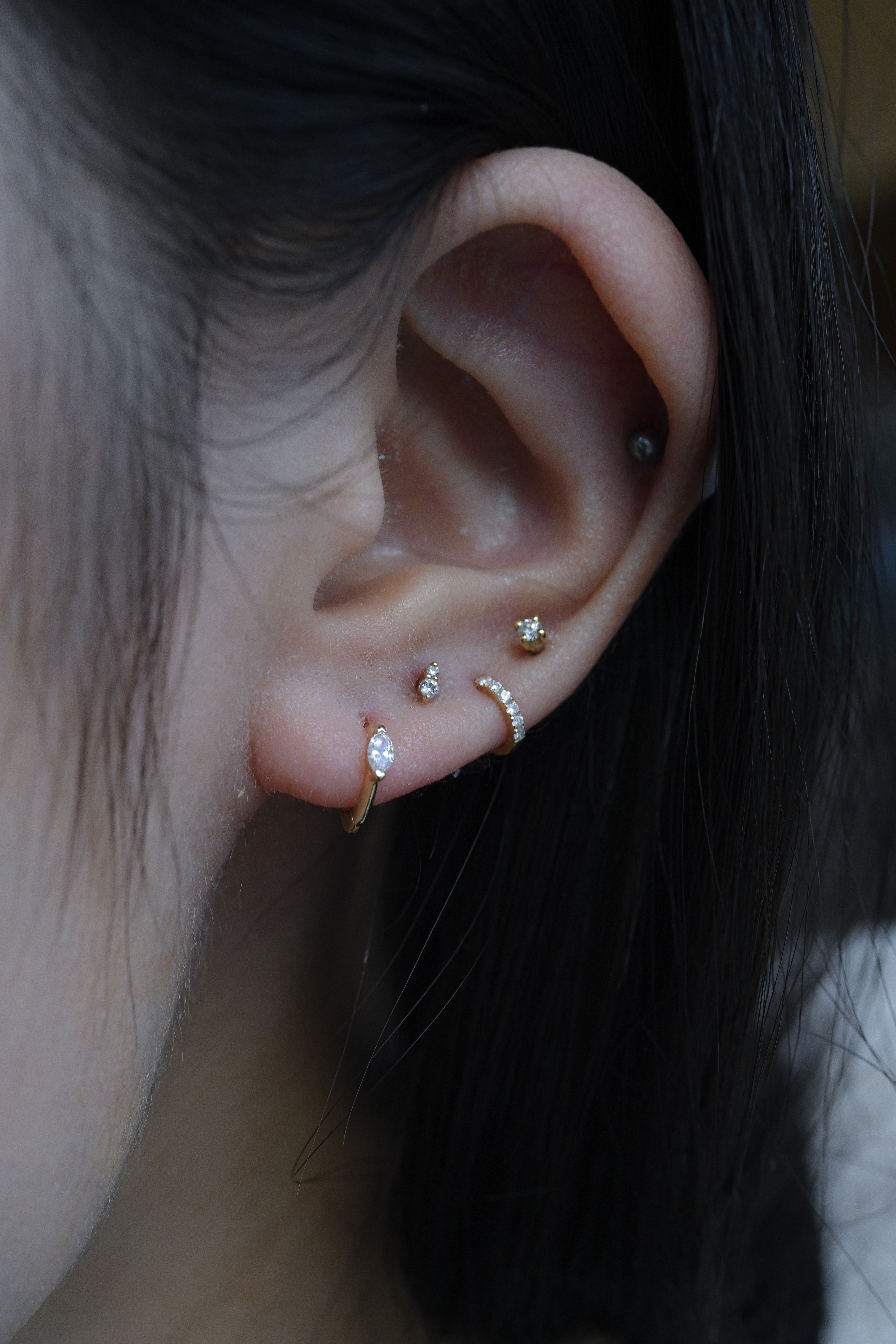 18K Marquise Diamond Earring