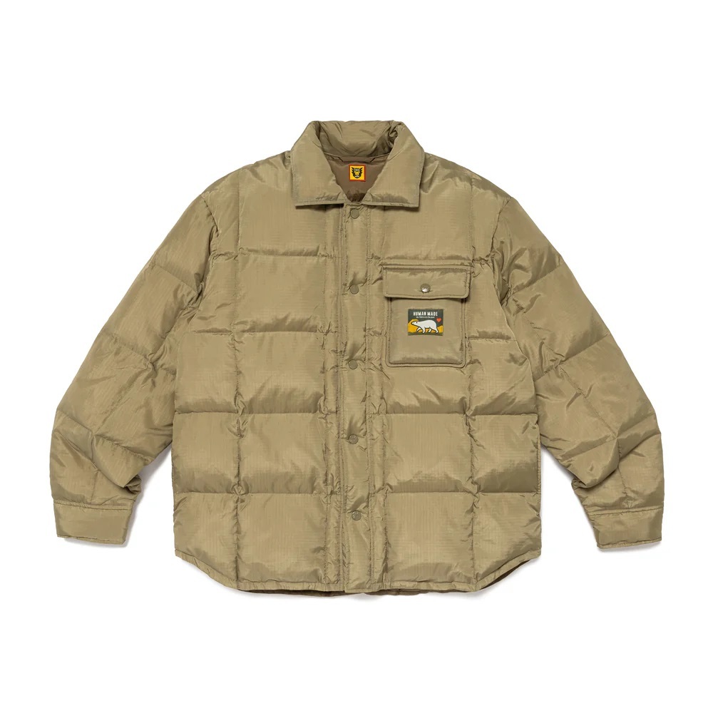 HUMAN MADE 2024 A/W DOWN SHIRT JACKET - OLIVE PRE ORDER ITEM (預訂中)