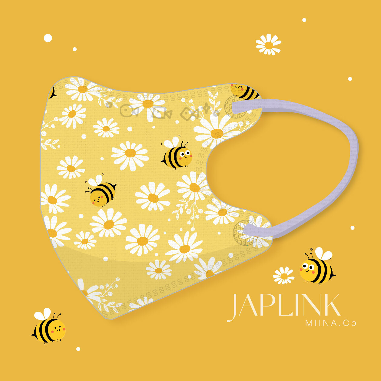 JAPLINK【 VXS 0~3歲 】3D 立體幼童口罩 / 小蜜蜂