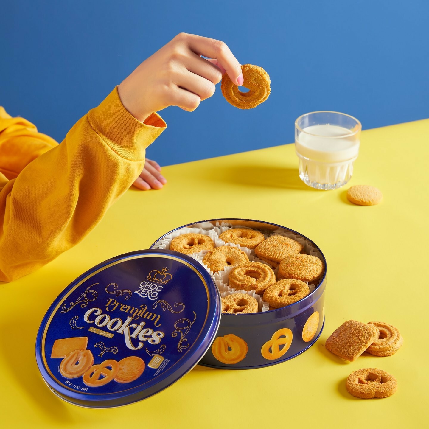 [新配方] Choczero 無麩質藍罐丹麥牛油曲奇餅  (無添加椰子粉) 340g