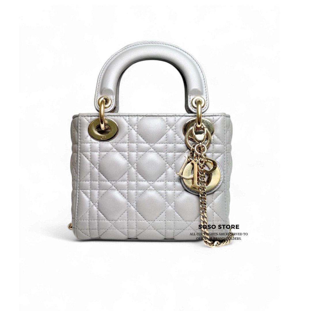 Dior Lady Dior Mini - Grey / Shw