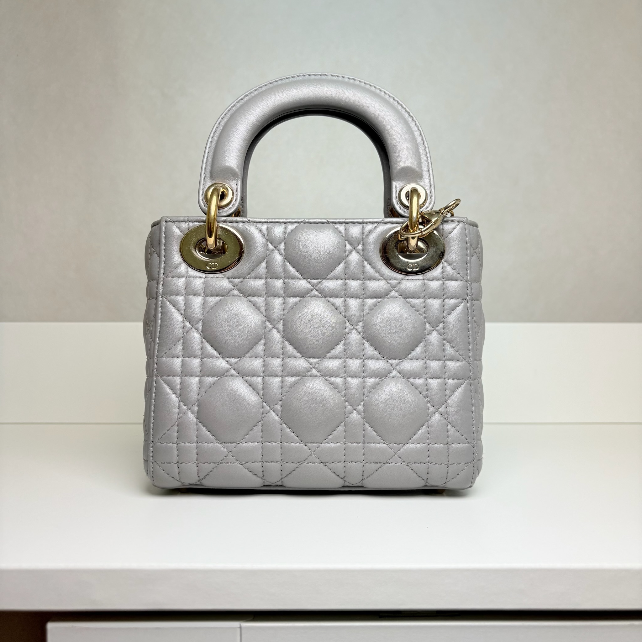Dior Lady Dior Mini - Grey / Shw