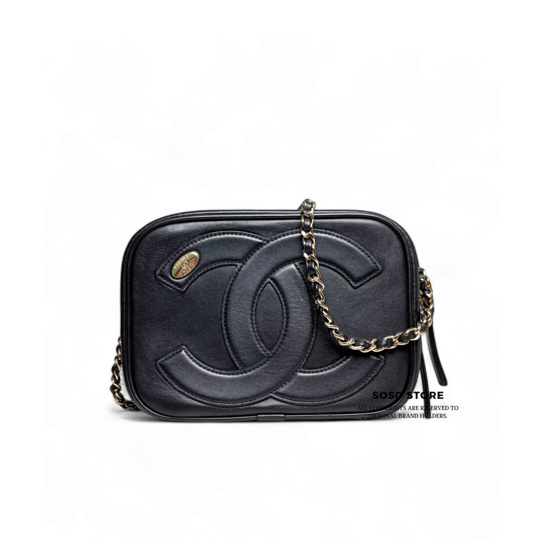 Chanel Coco Mark Mania Camera Case - Black / Ghw