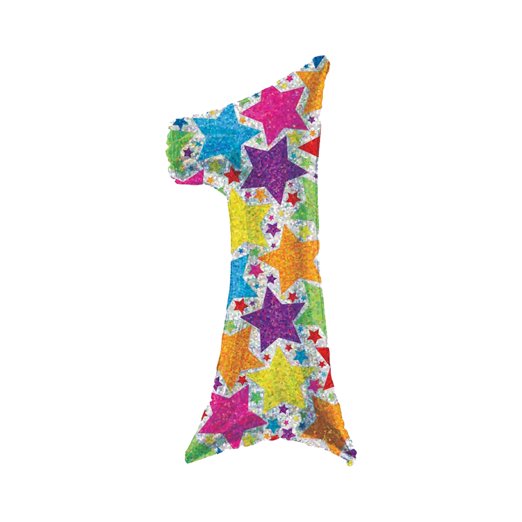 字母數字丨繽紛星星數字1