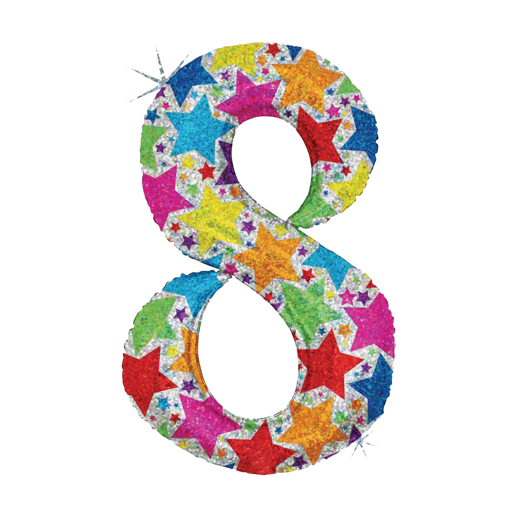 字母數字丨繽紛星星數字8