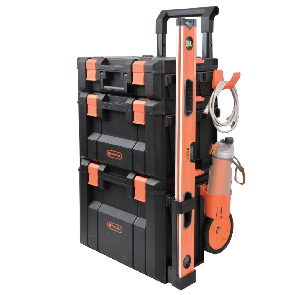 TACTIX TX-0454 歐式堆疊工具箱IP65防水防塵送擴充性配件水壺/水平尺架