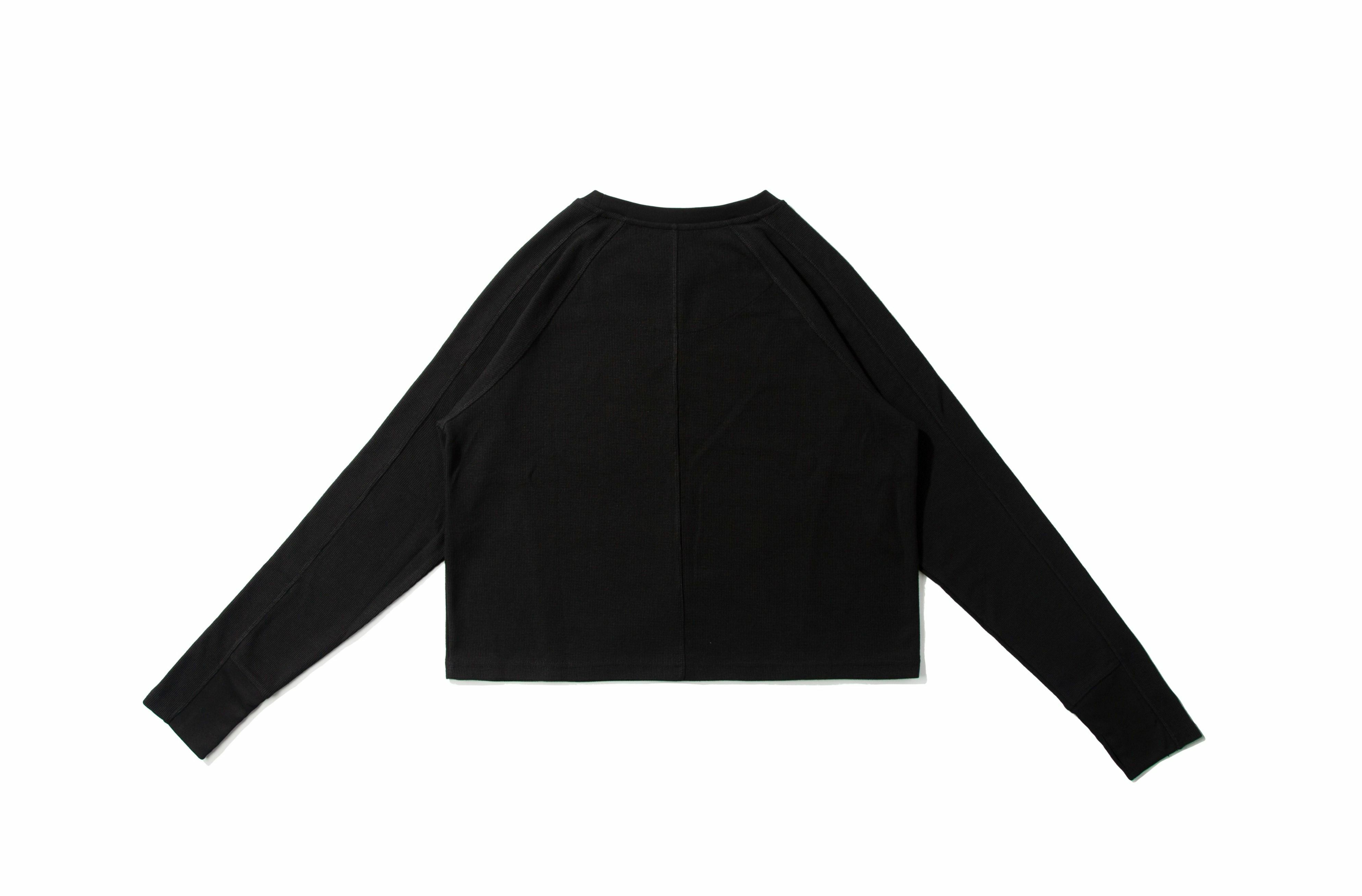REMIX "010 Waffle Long Sleeve Shirt" (Black)