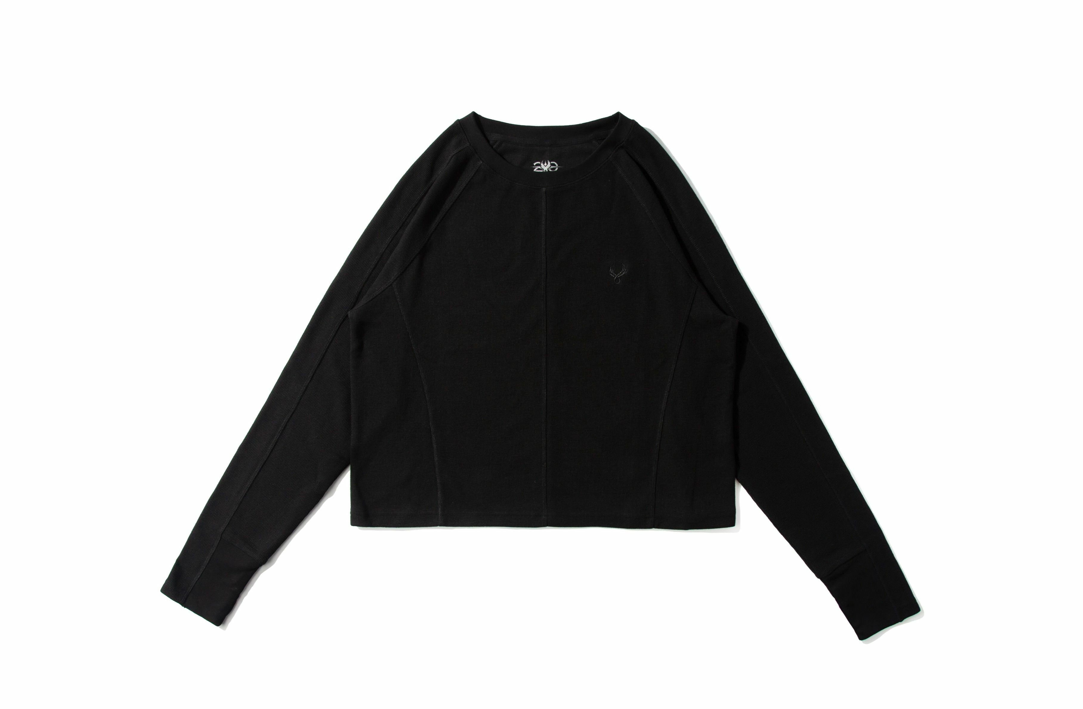 REMIX "010 Waffle Long Sleeve Shirt" (Black)