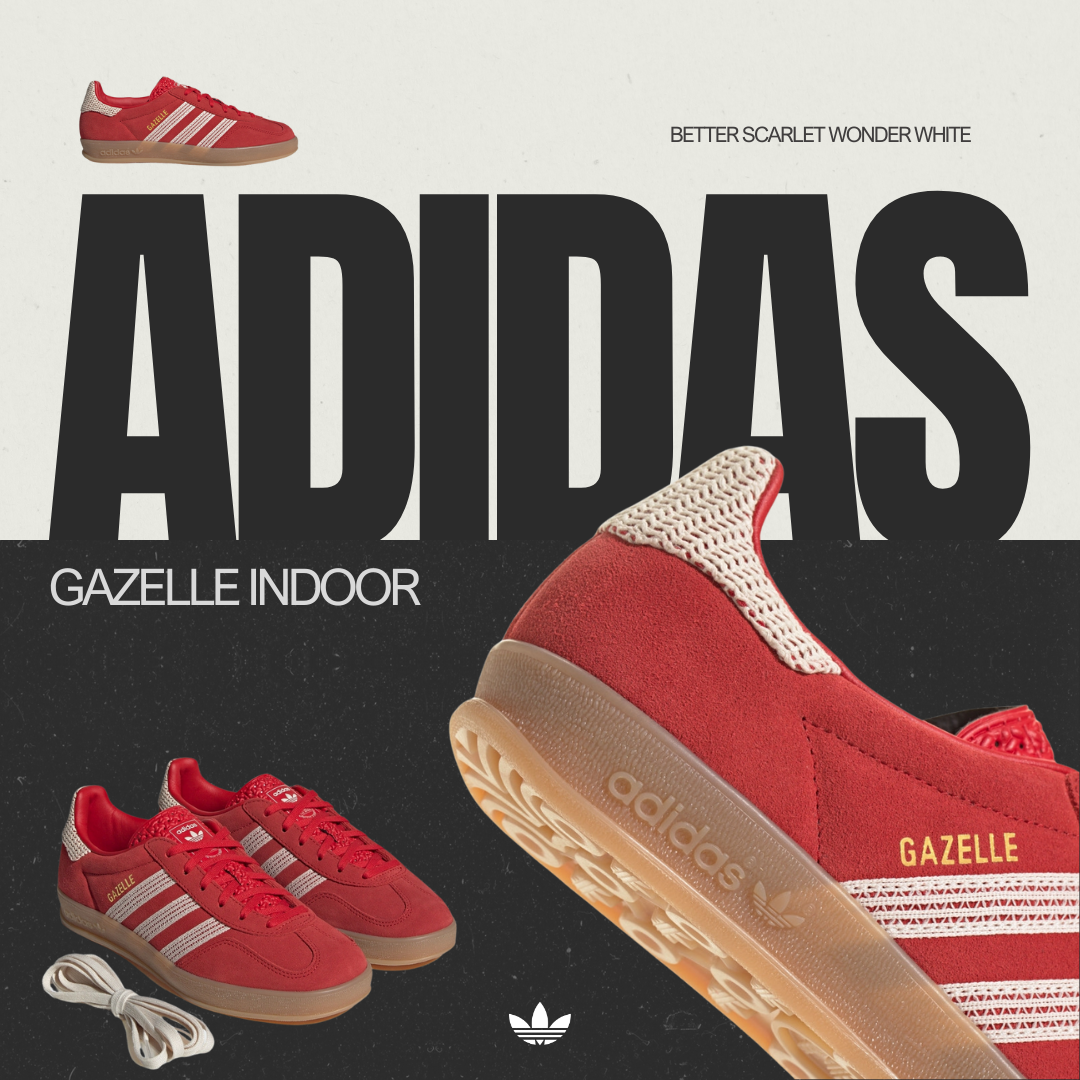Adidas Gazelle Indoor "Better Scarlet Wonder White" 紅白編織 JI2756