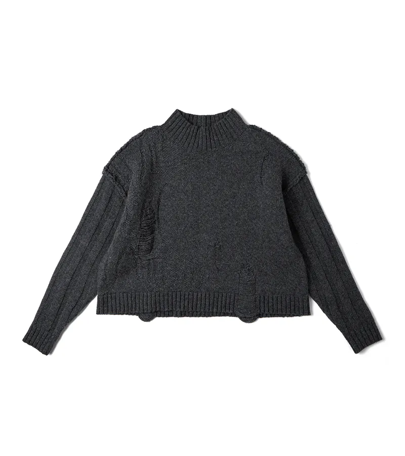 nozzle quiz® / Distress Knitwear - 混灰