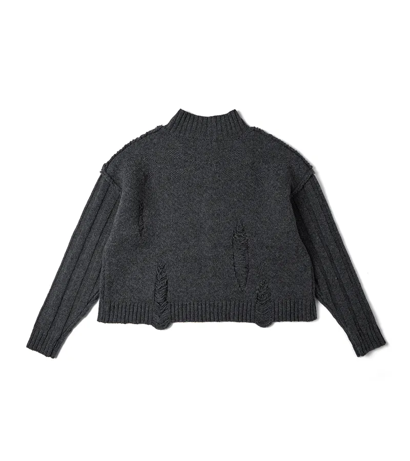nozzle quiz® / Distress Knitwear - 混灰