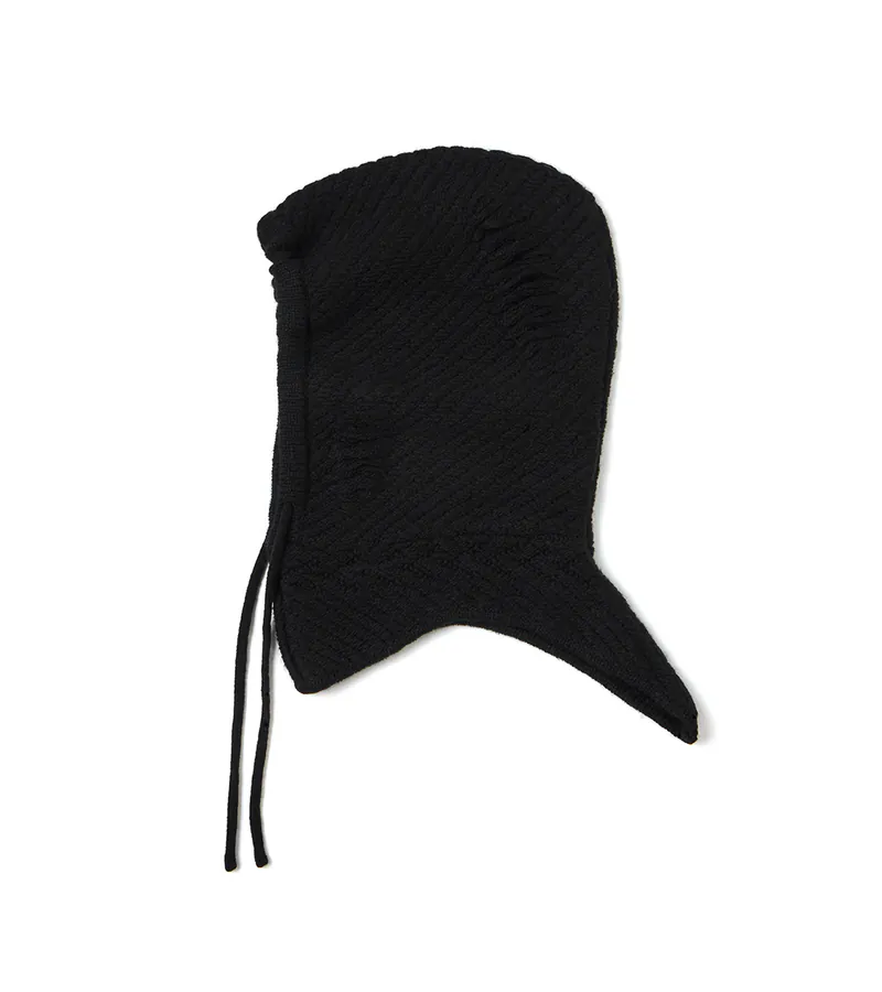 nozzle quiz® / Distress hood 帽兜 - 黑