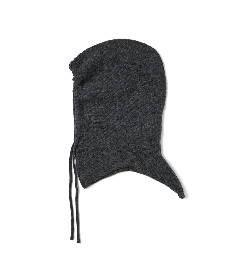 nozzle quiz® / Distress hood 帽兜 - 混灰