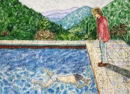 MADSAKI - 藝術家肖像(泳池與兩個人像) II (受大衛．霍克尼啟發) Portrait of an Artist (Pool with Two figures) II ( Inspired by David Hockney) 限量版畫