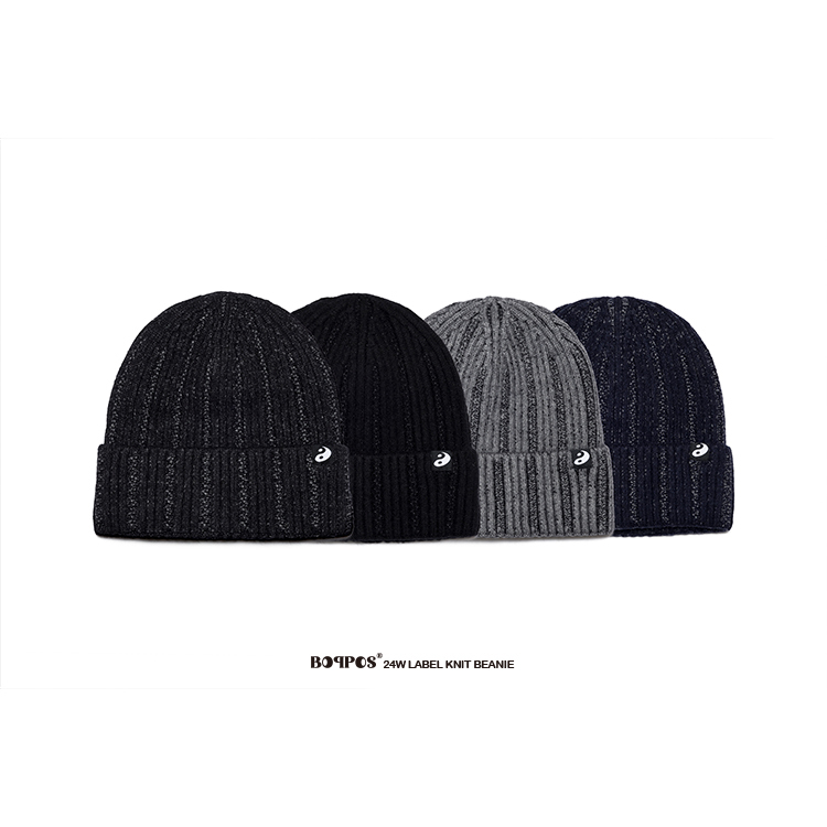 BOPPOS®️ 24W LABEL KNIT BEANIE