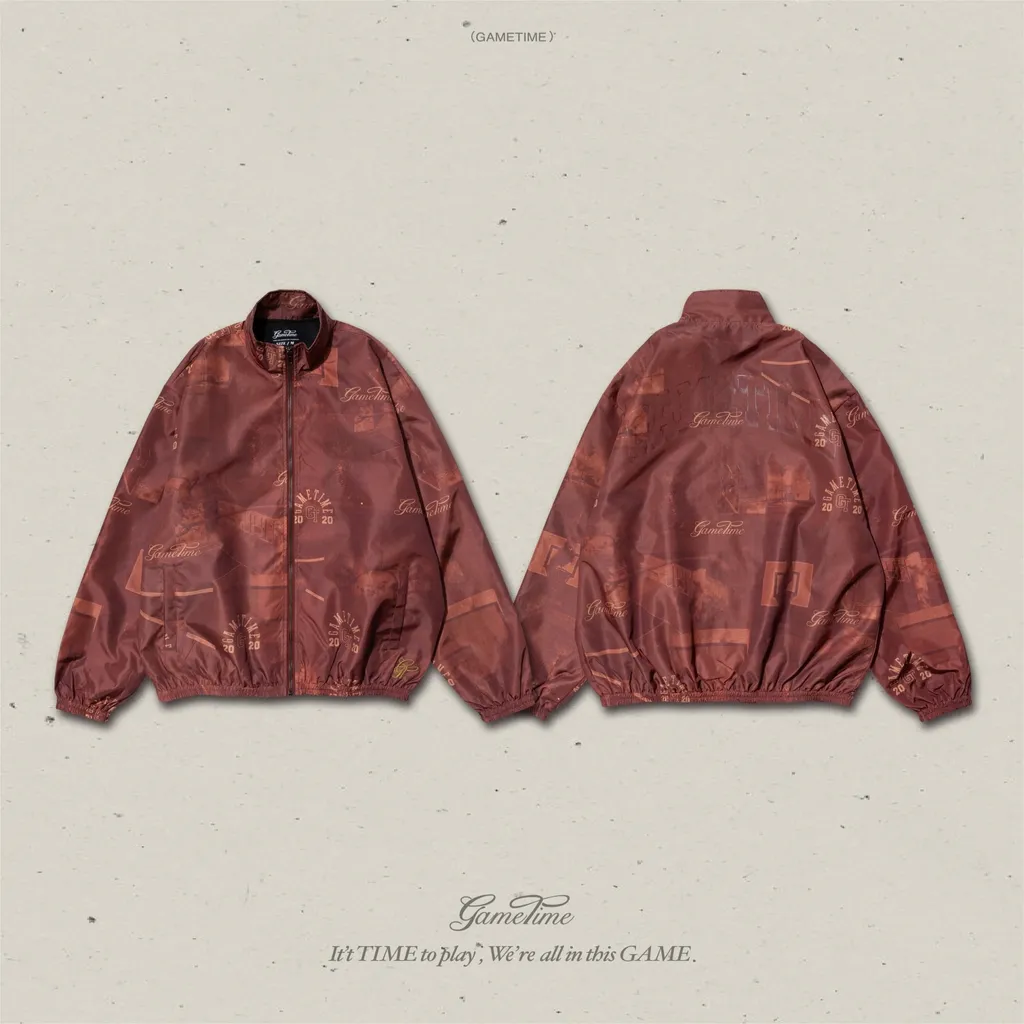 GAMETIME / 24FW All-Over Print Training Jacket - 酒紅色