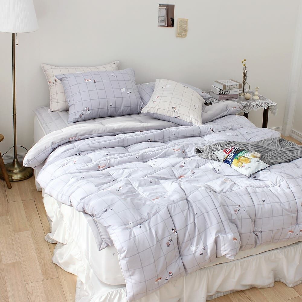 KQ3310 格紋狗狗總動員雙面 (冬被系列) 超細纖維+聚脂纖維