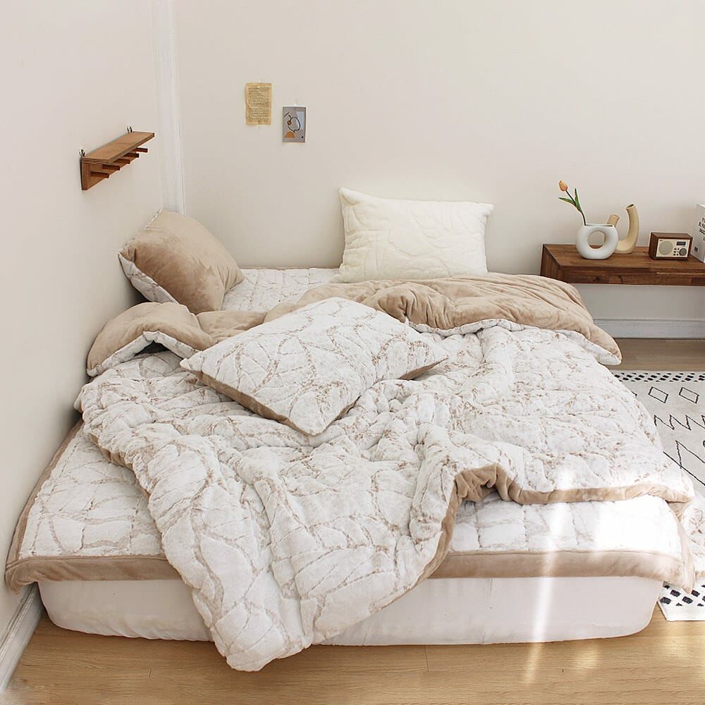 KQ3312 石頭紋理毛茸茸 (冬被系列)